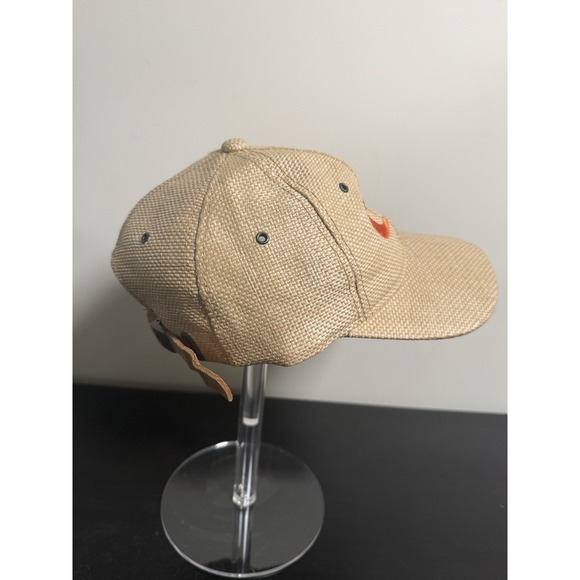 Vtg 90s Miami Hurricanes Kudzu Woven Straw Baseball Hat 1984 CCI Leather Strap